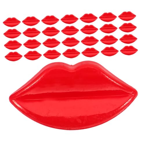 IMIKEYA 50 Stück Puppengesichtszüge Zubehör Dekorative Kleiderknöpfe DIY Kleiderknöpfe Knopf Zum Basteln Nähknöpfe Bastelknöpfe Lippen Teile Knöpfe Zum Basteln Kunststoff Rot von IMIKEYA