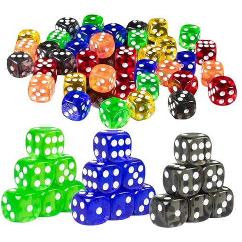 IMIKEYA 50 Stück Transparente Würfel Sechsseitige Würfel Spiel Würfel Würfelspiel Farbspiel Partygeschenk Zubehör Für Brettspiele Zahlenwürfel Brettspiele Würfel Acryl Zufällige Farbe IMIKEYA 50 Stück Transparente Würfel Sechsseitige Würfel Spiel Würfel Würfelspiel Farbspiel Partygeschenk Zubehör Für Brettspiele Zahlenwürfel Brettspiele Würfel Acryl Zufällige Farbe von IMIKEYA