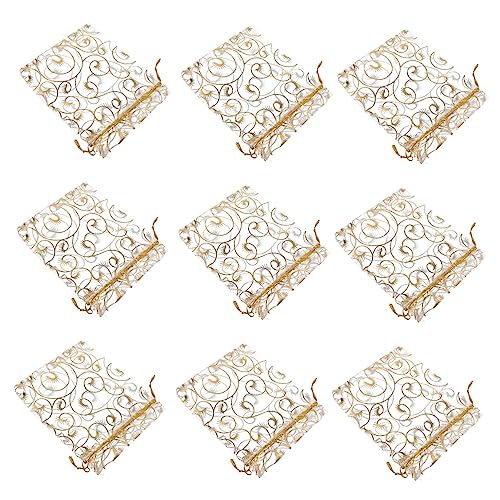 IMIKEYA 50 Stück Wimperngeschenk Hochzeit Süßigkeitentüten Kleine Organza Partytüten Süßigkeitentüten Mit Kordelzug Hochzeitsparty Gastgeschenktüten Hochzeitskordelzugbeutel Weißes von IMIKEYA