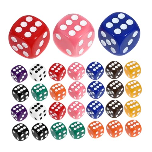 IMIKEYA 50 Stück Würfel Aus Acryl Partywürfel Würfel Masse Spiel Partygeschenk Unterhaltungswürfel Acryl-würfel-Requisite Würfel-layouts Würfeln Mehrseitige Würfel von IMIKEYA