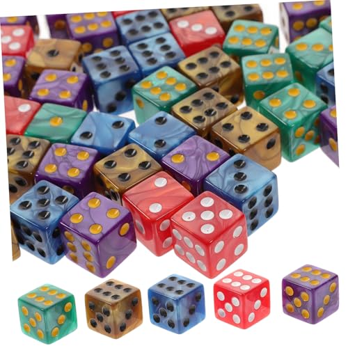 IMIKEYA 50 Stück Würfel gesetzt Würfelspiele Unterhaltungswürfel Trinkspielwürfel Partyspielwürfel Würfel für zu Hause große Würfel Punktwürfel mit runden Ecken Acryl von IMIKEYA