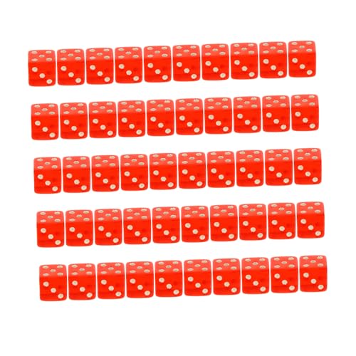 IMIKEYA 50Stücke Acryl Mit Kernstrahlungssymbol Spielwürfel Für Partyspiele Tischspiele Mini Für Familien Und Clubspiele Rote Farbe Für Brettspiele von IMIKEYA