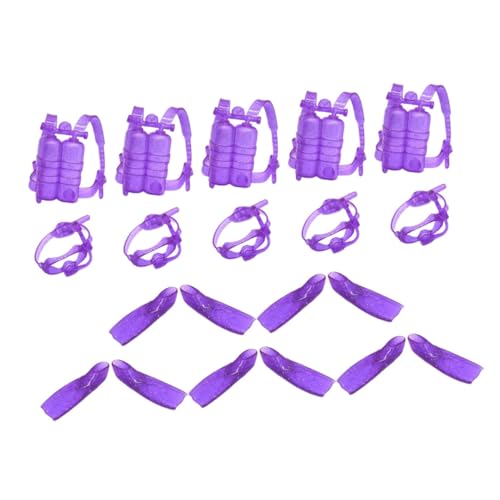 IMIKEYA 5Sätze Puppen Tauchset Mit Taucherbrille Tauchflossen Und Sauerstoffzylinder Für Rollenspiele Mit Großen Puppen Tauchausrüstung Für Kleine von IMIKEYA