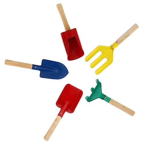 IMIKEYA 5Stücke Teiliges Gartenwerkzeug Set Schaufel Und Rechen Für Garten Und Strand Bunte Gartenarbeit Werkzeuge Für Jungen Und Mädchen Zufällige Farben von IMIKEYA
