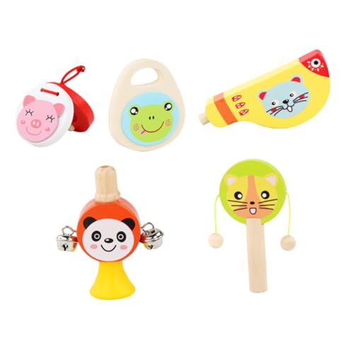 IMIKEYA 5Stücke Teiliges Holz Musikinstrumente Für Pädagogisches Mit Cartoon Design Für Musikalische Früherziehung Und Kreative Spielstunden von IMIKEYA