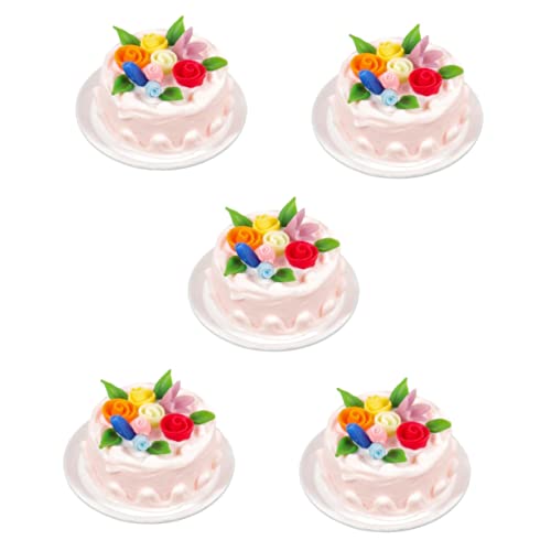IMIKEYA 5st Mini-cupcakes Vintage-dekor Gefälschte Hochzeitstorten Simulationskuchen Miniatur-puppenhaus-kuchen Mini-spielzeug Gefälschte Desserts Das Gericht Harz Gefälschter Kuchen von IMIKEYA