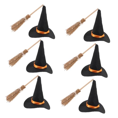 IMIKEYA 6 Satz Miniatur Hexenhut Set mit Besen Teiliges Bastelset für Halloween Dekoration Kleine Hexenhüte und Besen für Kreative DIY Projekte für Partys und Feiern IMIKEYA 6 Satz Miniatur Hexenhut Set mit Besen Teiliges Bastelset für Halloween Dekoration Kleine Hexenhüte und Besen für Kreative DIY Projekte für Partys und Feiern von IMIKEYA