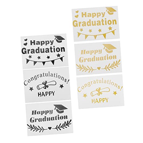 IMIKEYA 6 Stück Abschluss Aufkleber Buchstabenaufkleber Für Luftballons Ballon DIY Aufkleber Ballonaufkleber Buchstaben Ballonkleister Selber Machen Abschlussdekoration Plastik Black von IMIKEYA