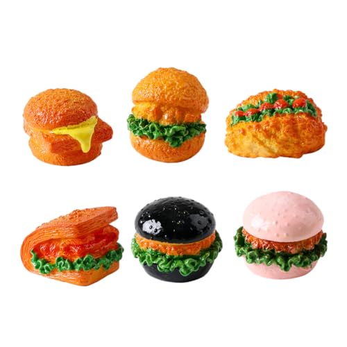 IMIKEYA 6 Stück Burger-Modell Simulation Brot Künstliches Essen gefälschtes Ausstellungsmodell Miniaturen künstliche Hamburger Miniatur-Dinge gefälschte Hamburger falsches Brot Harz IMIKEYA 6 Stück Burger-Modell Simulation Brot Künstliches Essen gefälschtes Ausstellungsmodell Miniaturen künstliche Hamburger Miniatur-Dinge gefälschte Hamburger falsches Brot Harz von IMIKEYA
