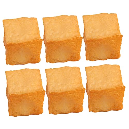 IMIKEYA 6 Stück Fischtofu -Modell künstlich Tofu-Modell für die Küche gefälschter Fischtofu Fake-Food-Tofu Lebensmittelmodell realistische Lebensmittelrequisiten lebensechtes Essen PVC von IMIKEYA