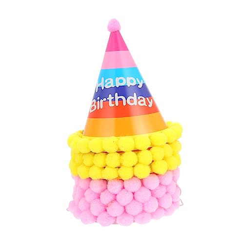 IMIKEYA 6 Stück Geburtstags Papierhüte für Erwachsene Partyhüte mit Pompons Vielseitig Einsetzbar für Feiern Shower Fotoprops und Mehr von IMIKEYA