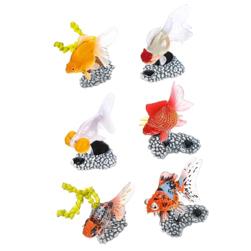 IMIKEYA 6 Stück Goldfisch Modell Aquarium Dekorationen Figuren Künstliches Kinderspielzeug Mikrolandschaft Miniatur Taucher Entzückende Fischfigur Keramik Tierfigur Gummifisch IMIKEYA 6 Stück Goldfisch Modell Aquarium Dekorationen Figuren Künstliches Kinderspielzeug Mikrolandschaft Miniatur Taucher Entzückende Fischfigur Keramik Tierfigur Gummifisch von IMIKEYA