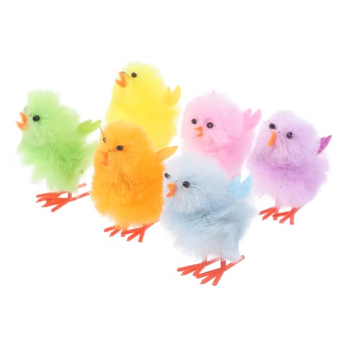 IMIKEYA 6 Stück Hühnerdekoration aus Samt Küken Plüsch Party kleine Hühner Mini-Pelzhuhn für den einzug housewarming easter basket kleines Huhn Ostern Mini-Hühner-Dekore von IMIKEYA