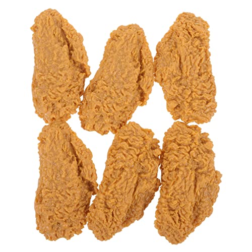 IMIKEYA 6Stücke Simulierte Hühnerflügel Foto Requisite für Kinder Spielzeug Realistische Lebensmitteldekoration Frittiertes Essen Modell für Hochzeiten und Partys von IMIKEYA