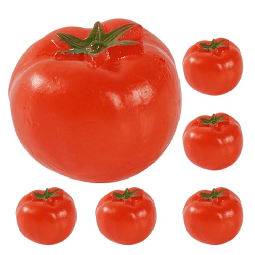 IMIKEYA 6 Stück Kirschtomatenmodell Wunder- künstliche Kirschtomatenverzierung Küche Kirschtomaten Prop Mini-Kirschtomaten Obstverzierung für zu Hause Hausbedarf PVC rot von IMIKEYA