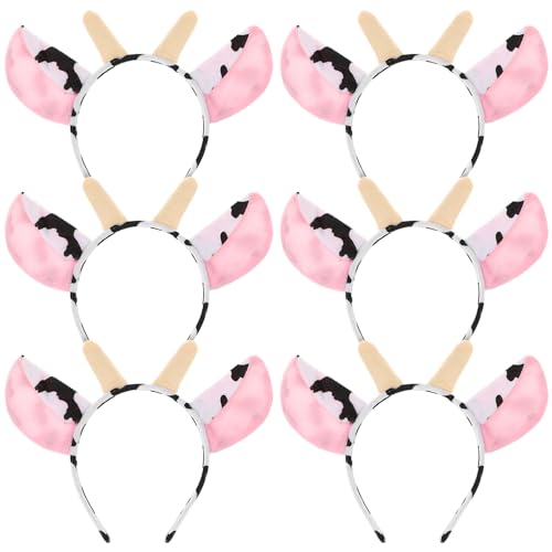 IMIKEYA 6 Stück Kuh-Stirnband: Plüsch-Kuhohren, Kostüm, Stirnband, Tier-Cosplay-Kostüm, Stirnbänder für Mädchen, Erwachsene, Kostümzubehör, Party, Halloween, Weihnachten, Festival, Party, Themen-Dekor IMIKEYA 6 Stück Kuh-Stirnband: Plüsch-Kuhohren, Kostüm, Stirnband, Tier-Cosplay-Kostüm, Stirnbänder für Mädchen, Erwachsene, Kostümzubehör, Party, Halloween, Weihnachten, Festival, Party, Themen-Dekor von IMIKEYA