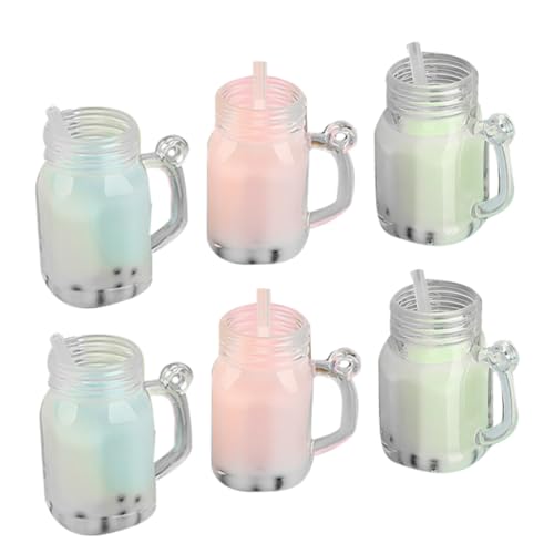 IMIKEYA 6 Stück Milch -Tee -Tassenmodell getränke Trinken Mini-Tumbler- Dollhouse Mini -Tassen Mini-Getränk Puppenhaus-Miniatur-Szenenmodell Mini-Becherspielzeug Harz von IMIKEYA