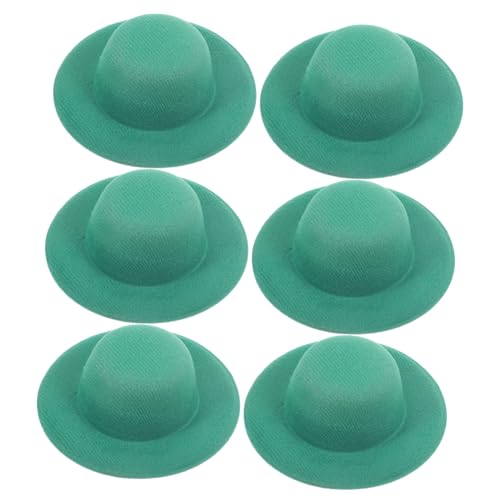 IMIKEYA 6 Stück Mini-Cowboyhut Kleiner Hut Mini-Hüte Minihüte für Partys Puppe verkleiden Sich Kostüm Kinderkleider kinderkleidung Tierhut Puppenhutzubehör Minihüte zum Basteln Stoff Green von IMIKEYA