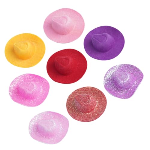 IMIKEYA 6 Stück Mini-cowboyhut Puppenhut Puppe Cowboyhut Mode Minihüte Zum Basteln Mädchen Entzückende Hüte Dekorative Miniaturhüte Dekorative Hüte Winziger Hut Kleine Bastelhüte Stoff von IMIKEYA