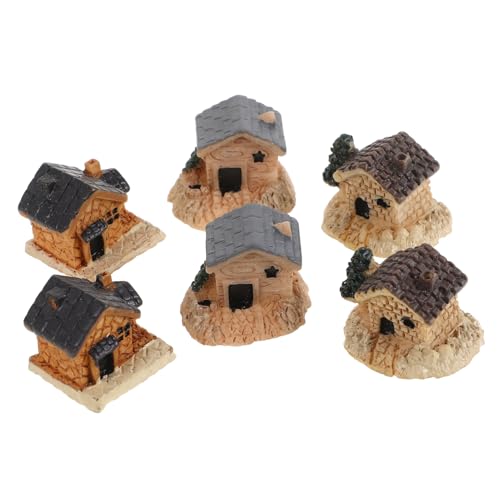 IMIKEYA 6 Stück Miniaturfiguren gartenfigur modellhaus Puppenhaus Zubehör wohnaccessoires Garten Deko Gartenminiaturhaus Dekorationen für Terrarien Bonsai-Figuren kleines Terrarium Harz von IMIKEYA