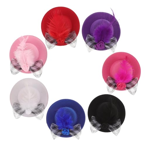IMIKEYA 6 Stück Puppen Anzieh Prinzessinnen Haar Accessoire Netz Blumenhut Haustierhut Miniatur Hüte Zum Basteln Teeparty Hüte Haarpuppen Kostüm Puppen Oberteile Hut Swift von IMIKEYA