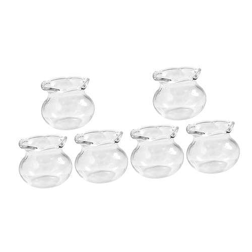IMIKEYA 6 Stück Puppenhaus Aquarium Modelle Miniatur Fischgläser Kleines Aquarium Mit Fischmodell Mini Hausbedarf Kleines Aquarium Miniatur Zubehör Fischglas Transparentes von IMIKEYA