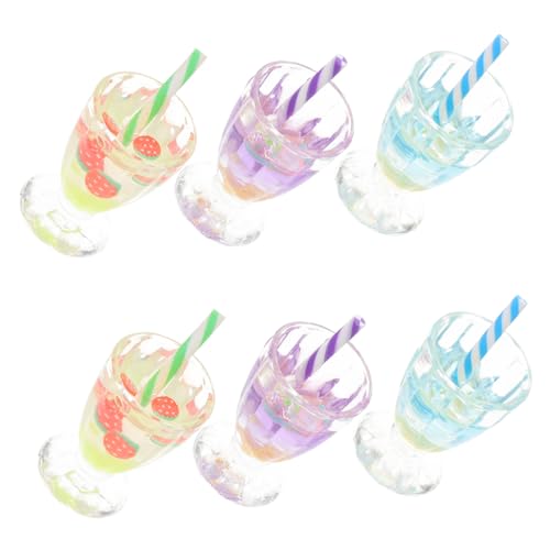 IMIKEYA 6 Stück Puppenhaus Mini Luminous Obstbecher Winzig Miniaturen Mini-küchenszenendekor Puppenhauszubehör Eisbecher-Ornament Mini-eiskelch- Harz Wiederverwendbar von IMIKEYA