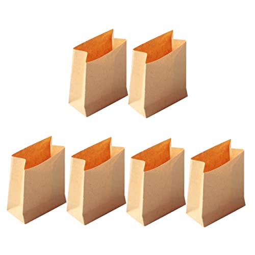 IMIKEYA 6 Stück Puppenhaus-Papiertüte Taschen Mini winzig Zubehör für Puppenhäuser für kinderspielzeug puppenhauszubehör Puppenstubentasche kleine Papiertüten Khaki von IMIKEYA