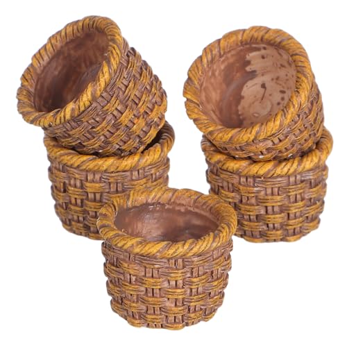 IMIKEYA 6 Stück Puppenhaus Rattan Korb Klein Deckel Mini Handhaben Bausatz Korbaufbewahrung Gewobener Korb Behälter Blumenkorb Weiden Faltbar Bauernkörbchen Winzig Artikel Wohnkultur Harz IMIKEYA 6 Stück Puppenhaus Rattan Korb Klein Deckel Mini Handhaben Bausatz Korbaufbewahrung Gewobener Korb Behälter Blumenkorb Weiden Faltbar Bauernkörbchen Winzig Artikel Wohnkultur Harz von IMIKEYA