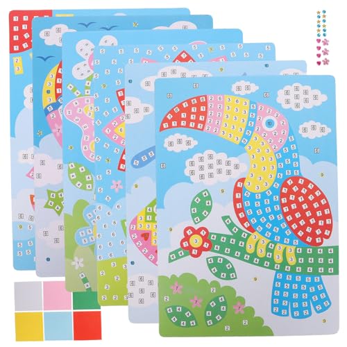 IMIKEYA 6 Stück Puzzleaufkleber Puzzle- - Kleinkinder Bastelsets für Sticker- Frühe Bildungsspielzeug Partyzubehör Eva von IMIKEYA