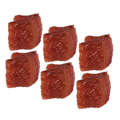 IMIKEYA 6 Stück Restaurantpropie Gekochtes Gefälschtes Fleischmodell Westliche Kücheneinrichtung Simulationsfutter Küchendekor Gefälschte Fleischstütze Falsches Fleisch PVC von IMIKEYA
