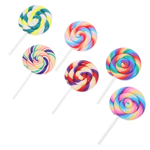 IMIKEYA 6 Stück Simulationslutscherspielzeug Big Rainbow Lollipop So Tun, Als Ob Süßigkeiten Wären Gefälschte Lutscher Zuckerstangen-anhänger Lutscher-anhänger Für Armbänder Polymer-ton IMIKEYA 6 Stück Simulationslutscherspielzeug Big Rainbow Lollipop So Tun, Als Ob Süßigkeiten Wären Gefälschte Lutscher Zuckerstangen-anhänger Lutscher-anhänger Für Armbänder Polymer-ton von IMIKEYA