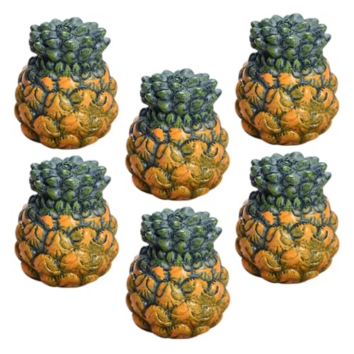 IMIKEYA 6 Stück Simulierte Ananasspielzeug Obst Mini-Ananas-Modell Fruchtkognitives Modell Mini-Ananas-fruchtmodell Fruchtmodelle Künstliches Ananas-Modell Kreative Kunstfrüchte Harz Grün von IMIKEYA