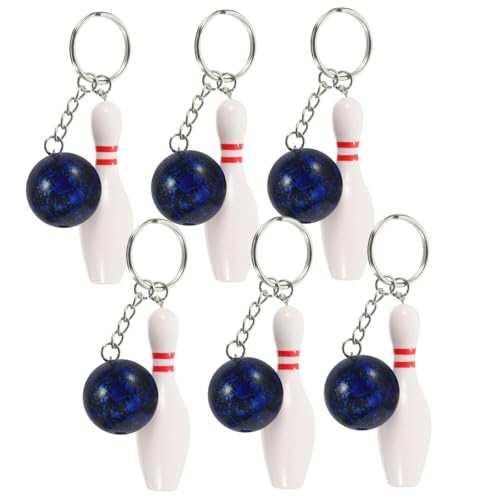 IMIKEYA 6 Stück Teiliges Bowling Schlüsselanhänger Kugel Leichtes Bowling Anhänger Stilvolles Accessoire für Fans als Mitgebsel und Partygeschenk von IMIKEYA