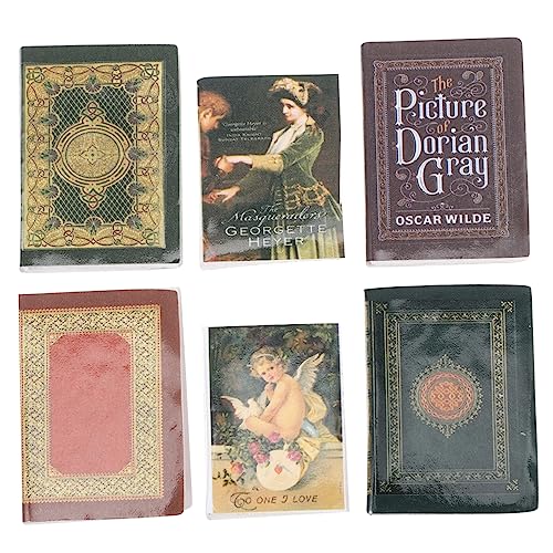 IMIKEYA 6 Stück Vintage Buchmodell Miniatur-bücher-Modell Bücher Modell Bücherdekoration Miniatur-buchspielzeug Kinderbuch Miniatur-Retro-Buch Mini House Accessory Mini- - Papier von IMIKEYA