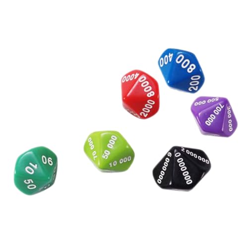 IMIKEYA 6 Stück Würfel Spiele Partyzubehör Farbübereinstimmendes Spiel Party-Requisite brettspiel zubehör Games Night Spielabend Spiel-Requisiten Spielstütze aus Kunststoff Plastik von IMIKEYA
