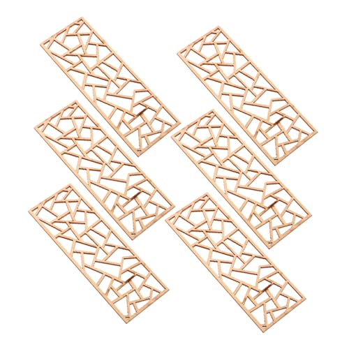 IMIKEYA 6-teilige Miniatur-puppenhausmöbel: Holzschirmmodell Im Chinesischen Stil, Dekorativer Mini-hausschirm, Retro-miniaturzubehör Zum Spielen Für Kinder, Beige von IMIKEYA