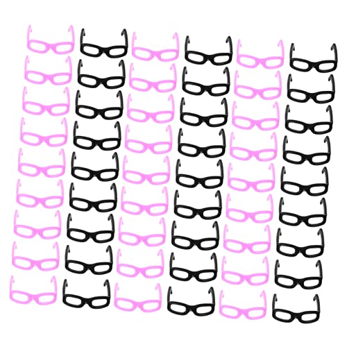 IMIKEYA 60Stücke Mini Puppenbrillen Dekoration Ankleiden Up Puppenbrillen Zubehör Mit Schwarzen Und Rahmen Für Puppenhaus Und Szenen von IMIKEYA