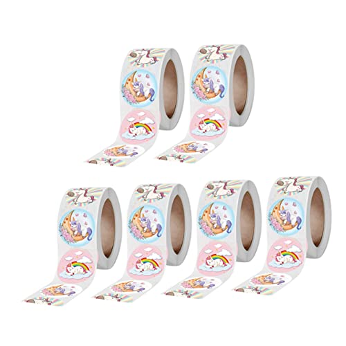 IMIKEYA 6Rollen Tieraufkleber Selbstklebende Belohnungssticker Mit Niedlichen Tieren Für Scrapbooking Grußkarten Und Belohnungen Der Grundschule von IMIKEYA