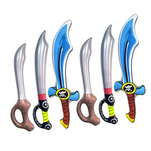 IMIKEYA 6Stücke Aufblasbare Piratenschwerter Kleine Mittlere Und Große Cosplay Requisiten Für Lustige Piraten Accessoires Für Erwachsene von IMIKEYA