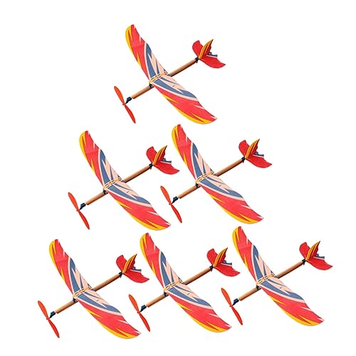 IMIKEYA Selbstgemacht Segelflugzeug Spielzeug 6 Stück Kinder Handgemachtes Flugzeug für Jungen Pädagogisches Lernspielzeug Einfach zu Montieren für Outdoor Aktivitäten von IMIKEYA
