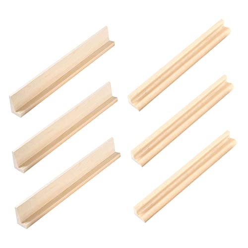 IMIKEYA 6Stücke DIY Holz Domino Stabiler Halter für Domino Spiele für Erwachsene Naturholz Ergonomisches Design für Einfachen Spielablauf Minimiert von IMIKEYA