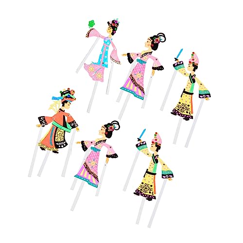IMIKEYA 6Stücke DIY Schattenpuppenset für Teiliges Handgefertigtes mit Bunten Materialien für Kreatives und Frühes Lernen Hand Koordination von IMIKEYA