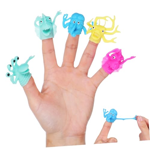 IMIKEYA 6Stücke Fingerpuppen für Niedliche Handpuppen aus TPR Kreatives für Interaktive Eltern Junge Mädchen Spiele Zufällige Designs für Kleinkinder und Babypartys von IMIKEYA