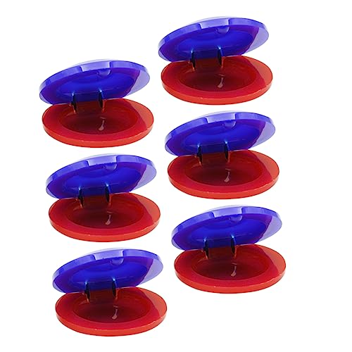 IMIKEYA 6Stücke Kastagnetten Rot und Blau Musikalisches Percussion für Kleinkinder Pädagogisches Instrument zur des Musikbewusstseins Kreativität von IMIKEYA