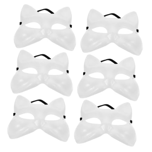 IMIKEYA 6Stücke Teiliges DIY Fuchsmaske Unvollendete Karnevalsmaske Bemalen Cosplay Halloween Karneval Besondere Anlässe von IMIKEYA