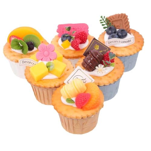 IMIKEYA 6St Cupcake-Modell Küchenschrankzubehör gefälschtes Kuchenmodell Wohnkultur Cupcakes Filigrane Tortenmodelle lebensechte Kuchen empfindlich schmücken Kühlschrankmagnet Requisiten von IMIKEYA