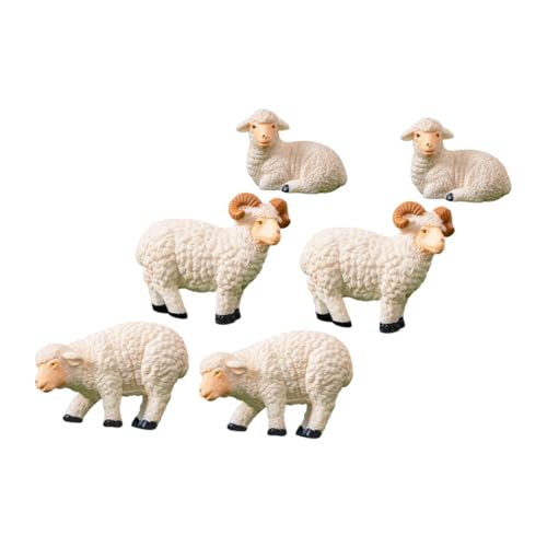 IMIKEYA 6stücke Miniatur-Schaf-Figur Aus Harz Tier-statuen Garten-Dekoration Mini-Schaf-Ornamente Für Rasenszene Balkon Dekor Kleine Schaf-Figuren Für Mini-gärten IMIKEYA 6stücke Miniatur-Schaf-Figur Aus Harz Tier-statuen Garten-Dekoration Mini-Schaf-Ornamente Für Rasenszene Balkon Dekor Kleine Schaf-Figuren Für Mini-gärten von IMIKEYA