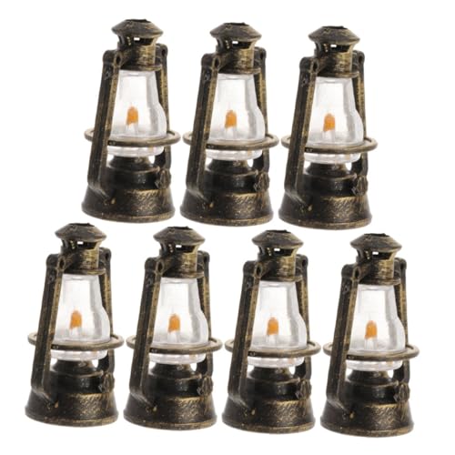 IMIKEYA 7 Stück Retro Kerosinlampen für Mikrolandschaften Einzigartige Deko Elemente für Wohnzimmer und Bastelprojekte Puppenhäuser und Kreative Arrangements von IMIKEYA