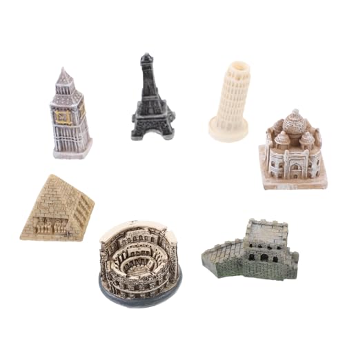 IMIKEYA 7 Stück Teiliges Architekturmodell Berühmter Gebäude aus Resin Dekoration für Wohnzimmer Büro und Besondere Anlässe Wie Hochzeiten oder Familienfeiern von IMIKEYA